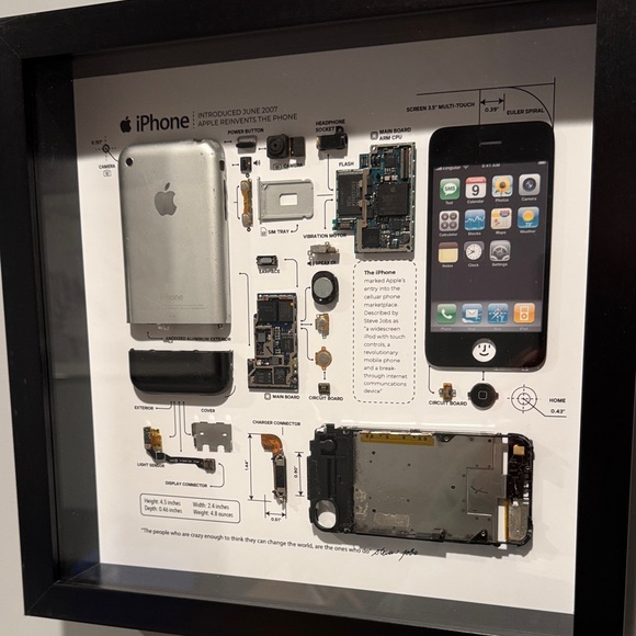Apple iPhone Component Display in Black Frame